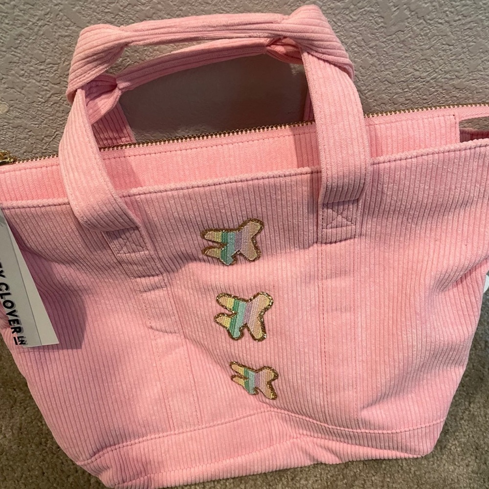 Pink corduroy mini tote from Stoney Clover